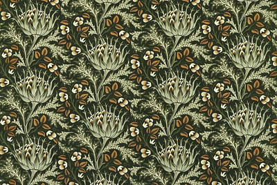 WILLIAM MORRIS CURTAIN FABRIC DESIGN Artichoke Velvet 3.3 METRES TUMP VELVET