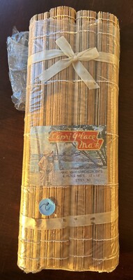 Vintage Tiki Capri Placemats Bamboo Wooden Table Placemats 18x12 Set of 4