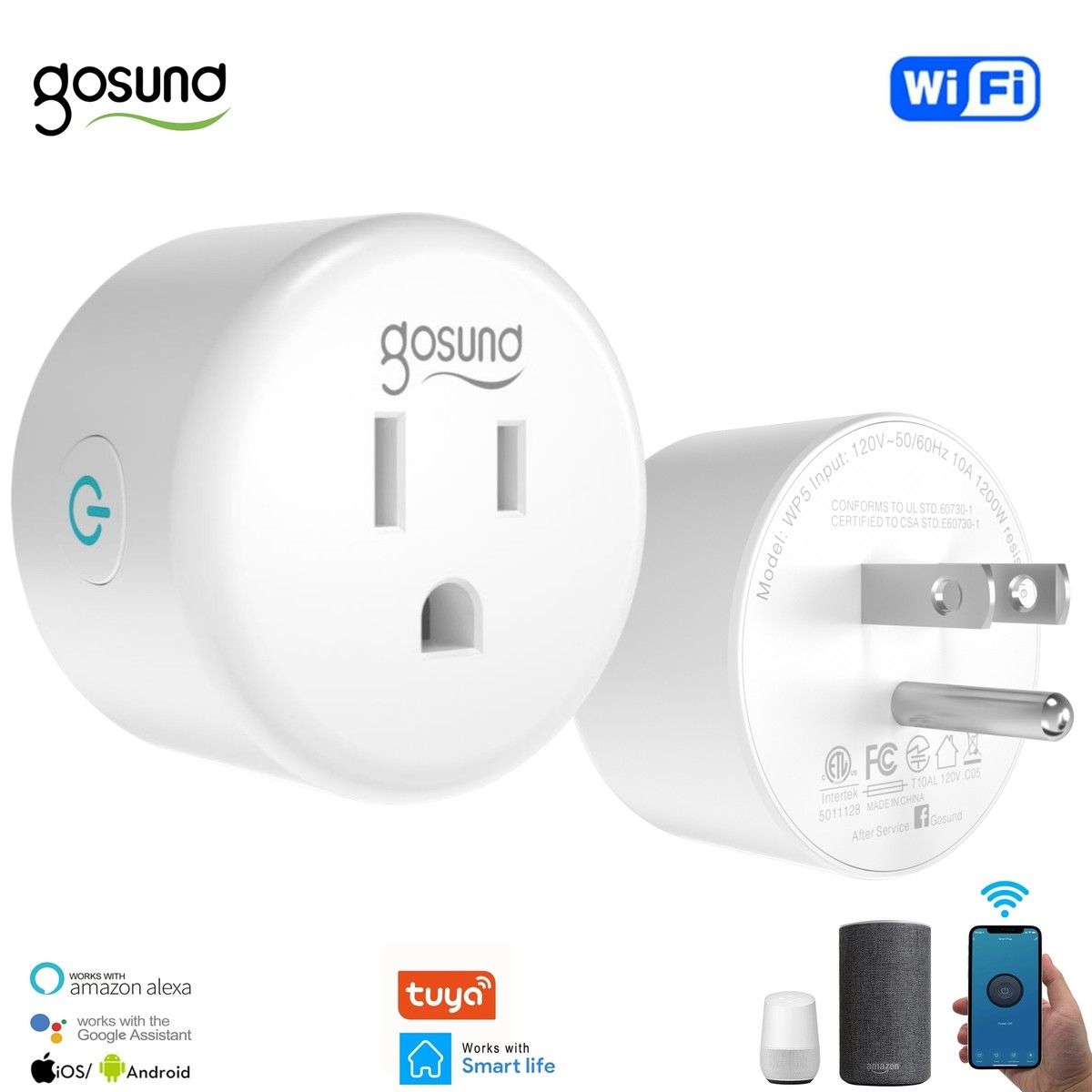 Devices Gosund Google Home Gosund WiFi Smart Plug With USB Ports