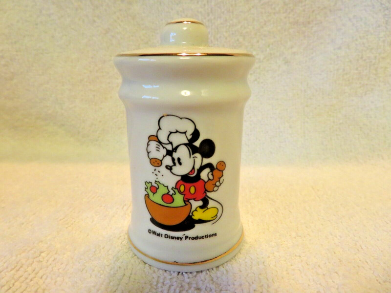 Vintage 1970's Japan Mickey Mouse Gold Accented Salt or Pepper Shaker