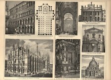 1897 = ARCHITETTURA ITALIANA = Antica Stampa = Old Print = Venezia Roma Milano