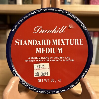 Vintage Round Dunhill Standard Mixture Medium Tobacco Tin Empty WT.50g