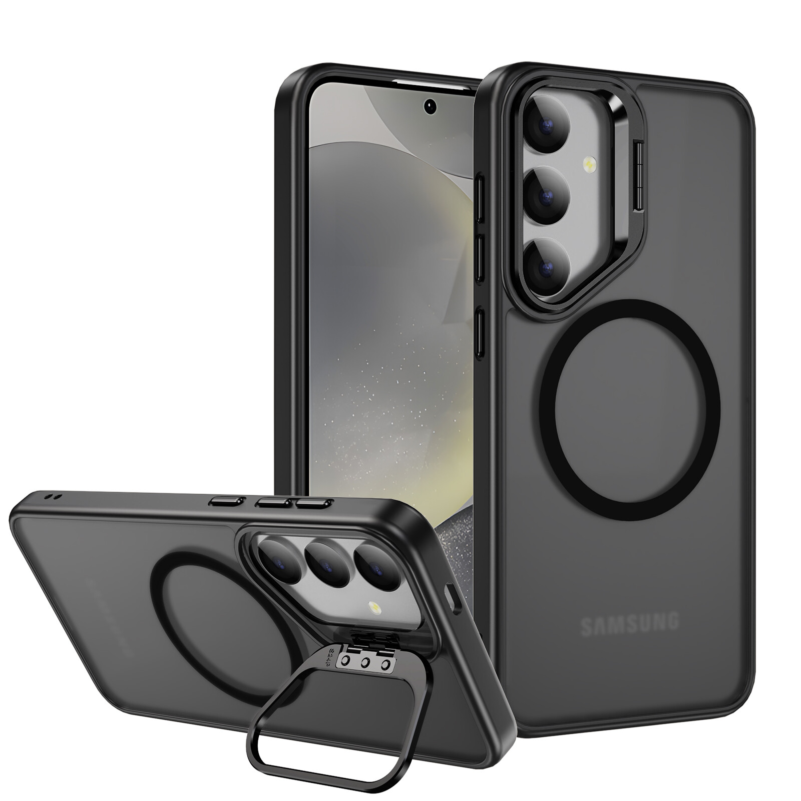 For Samsung Galaxy S24 Ultra/Plus/+ Hybrid Military Grade Case with Kickstand