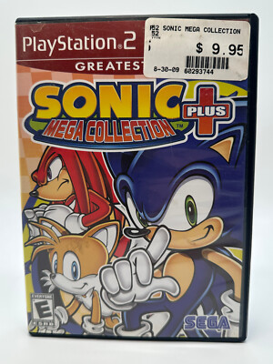 Sonic Mega Collection Plus Greatest Hits(Playstation 2, PS2)-W/Manual- WORKS