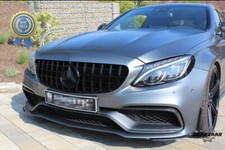 FOR MERCEDES C CLASS W205 C205 C220 GT STYLE GRILLE GLOSS BLACK w/ CAMERA New