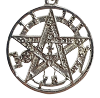 "Tetragrammaton Pentagramm Halskette 925 Silber Stern AnhäNger 18\" Kette Okkul..."