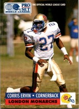 1991 Pro Set WLAF World Bowl Combo #13 Corris Ervin
