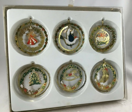 Ottone Solido Ornamenti Natale Dimensionali Collezioni Classiche Scatola di 6 Nuovi - Foto 2 di 3