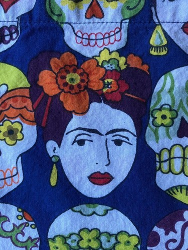 Delantal Karma Living Frida Kahlo Día de Muertos 100% Algodón Bolsillos Calavera - Imagen 11 de 14