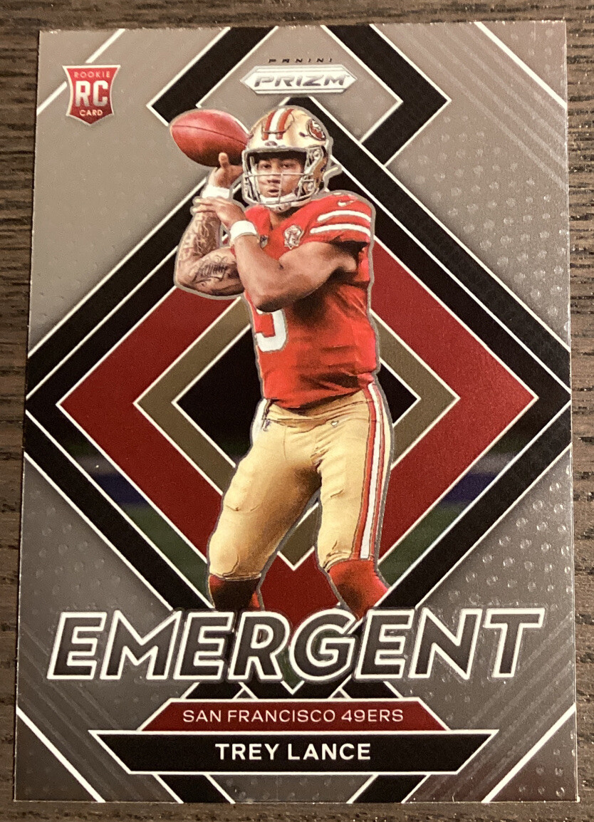 2021 Panini Prizm Trey Lance #E-3 Rookie Emergent! San Francisco 49ers! #24