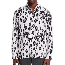 Hugo Boss Men's HUGO Emero Abstract Button Front Viscose LS Shirt Straight Fit M