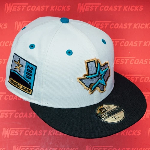 Hat Club Tropics Houston Astros 2000 Patch 7 1/4 White Black Teal IN HAND