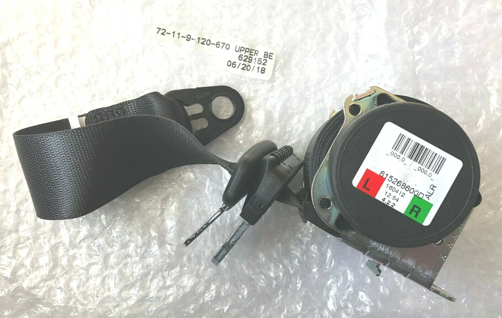 Rolls Royce 72119120670 615268600D Upper Rear Seatbelt New OEM 