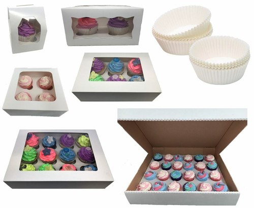 Premium Windowed Cupcake Boxes for 1, 2, 4, 6, 12 & 24 With FREE CAKE CASES - Picture 27 of 28