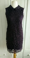 Warehouse  Aubergine Deep Purple Wine Lace Dress Size 10
