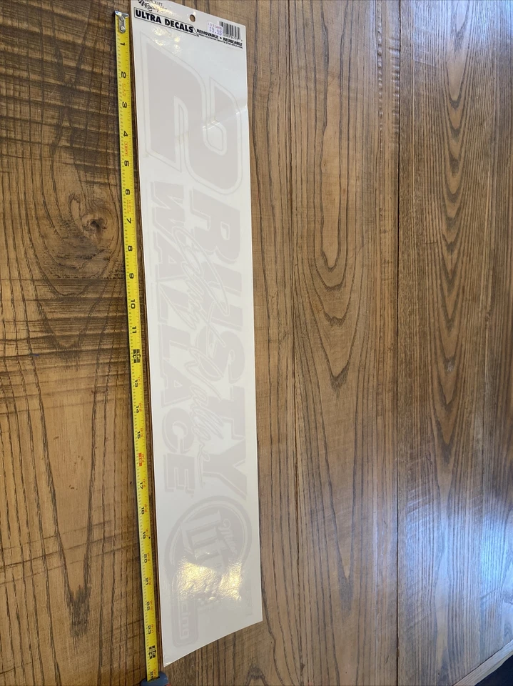 Nascar #2 Rusty Wallace Miller Lite 白色 5X25 英寸 超贴花 可移除 可重复使用 — 第 2/2 张图片