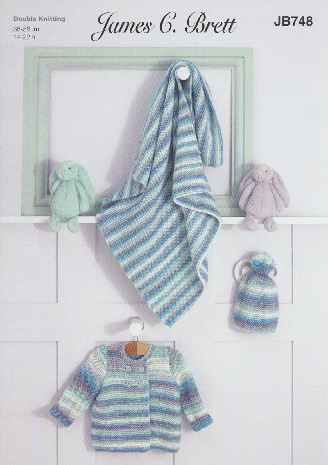 Knitting Pattern Baby Cardigan Blanket & Hat James Brett Double Knit DK JB748