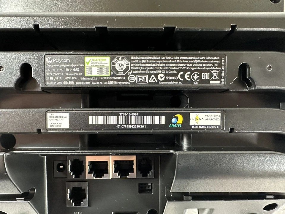 Lote 10 teléfonos VoIP de escritorio Polycom VVX310 con soportes, teléfonos, cables y adaptadores Foto 3 de 4