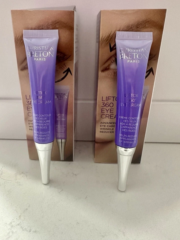 2x CHRISTIAN BRETON Liftox 360 Crema para ojos reductora de arrugas 0,45 fl oz. Foto 2 de 3