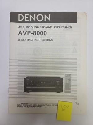 Denon AVP-8000 AV Surround Pre-Amplifier / Tuner Operating