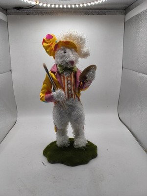 Antique 12'' Painting Rabbit Figureine, Easter Decoration Home Decor Vintage RARE