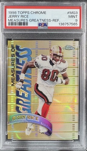 Topps 1998 Topps Chrome Measures of Greatness Jerry Rice #MG3 Refractor PSA 9