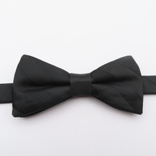 Croft  Barrow Bow Tie Black Striped 2.25" Wide Pre Tie Polyester Tuxedo Formal