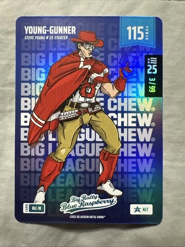 2025 Bo Jackson Battle Arena NSCC Young-Gunner Big League Chew Raspberry /99 Alt