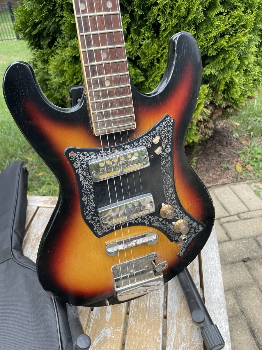 Vintage 60s Teisco Sunburst 2 Gold Foil Pickup Japan Electric