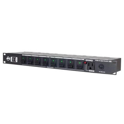 ADJ POW-R BAR RACK 10 Edison & 2 USB 19'' Rack Mount AC Power Center