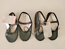 2 Danskin Now Girls Black Dance Shoes Size 11 Slippers Ballet Full Sole NWT