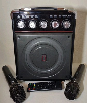 Portable Karaoke Machine Bluetooth 5.0 Speaker Music Player with 2 Microphones