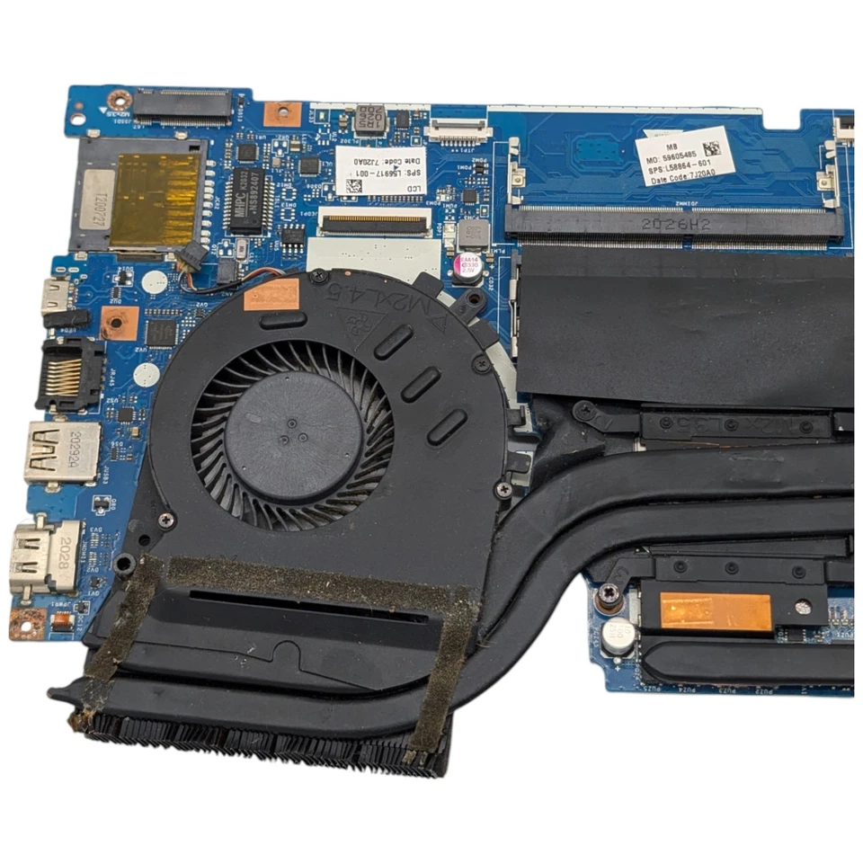 Placa madre para computadora portátil HP 15-DK L58864-601 LA-H462P intel i5-9300H GTX1650 4 GB Foto 2 de 4