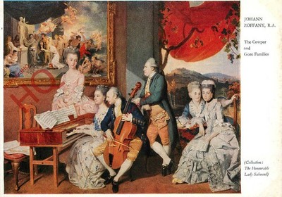 Ansichtskarte> Johann Zoffany, Die Familien Cowper und Gore [Medici Society]