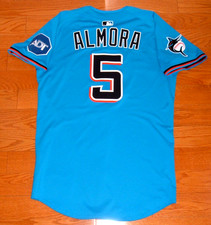 MIAMI MARLINS ALBERT ALMORA '25 GAME ISSUED UN USED WORN JERSEY (CUBS REDS METS)