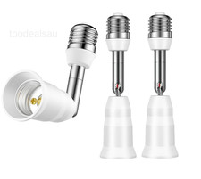 E26/E27 Light Socket Extender, 4.5 Inch Extension white