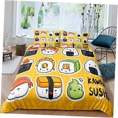 Kids Cute Sushi Pattern Bedding Set Japanese-Style Comforter Full Multi 10