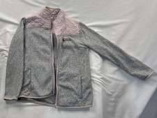 Vineyard Vines Girls Jacket Full Zip Size: L 10 Pink/Gray.