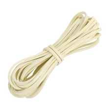 Flat Leather Cord, 5.5 Yard 3mm Leather String Strips for DIY Crafts Beige White