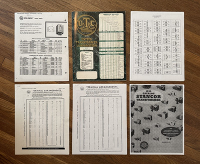 UTC Transformer 1961 Catalog + Terminal Arrangements Paperwork + Data. Stancor.
