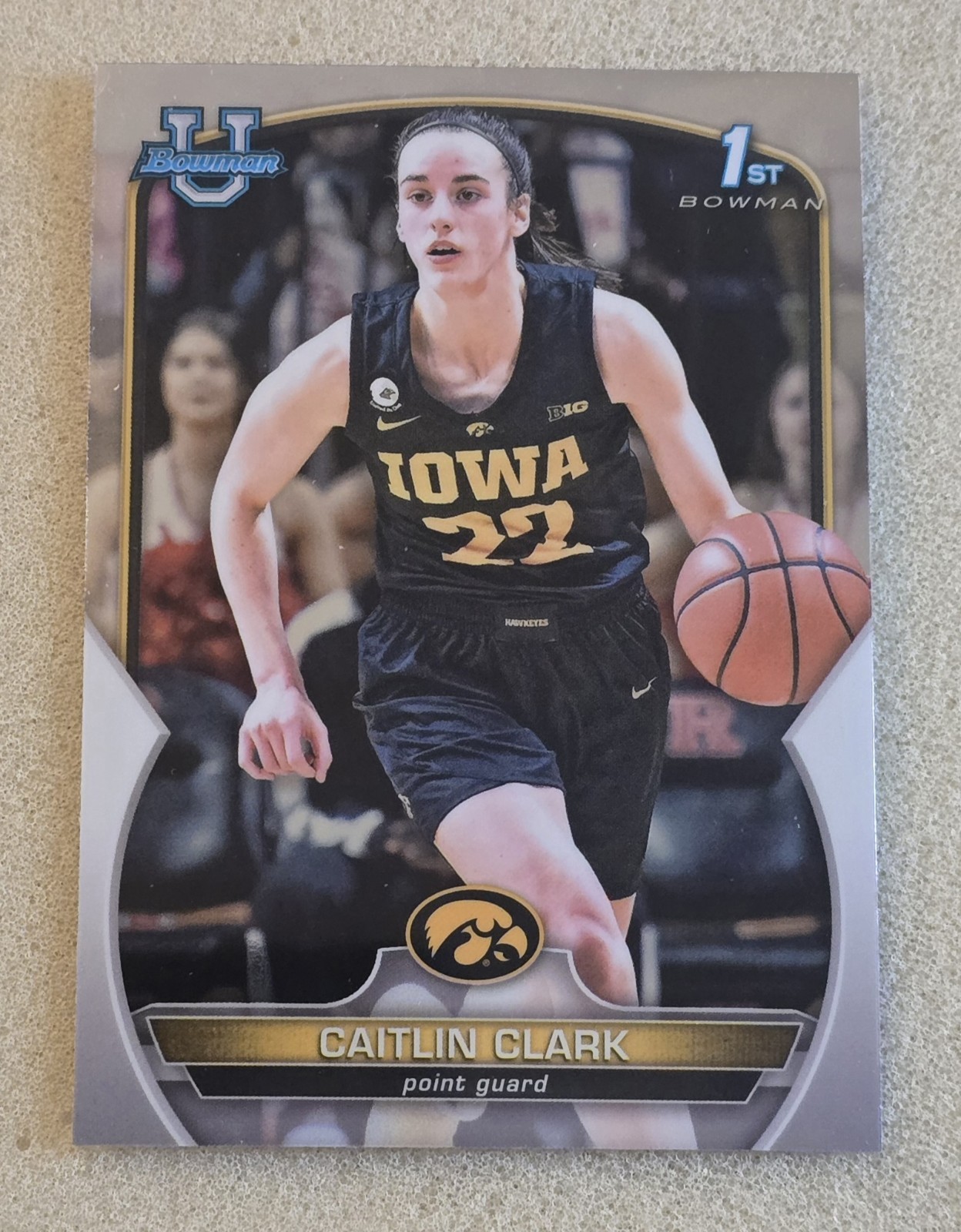 2022-23 Bowman University Chrome CAITLIN CLARK 1st Bowman RC #50 Iowa Hawkeyes