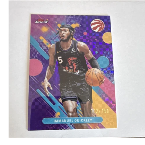 2025-26 Topps Finest Purple X-Fractor Immanuel Quickley #32 /150 Raptors