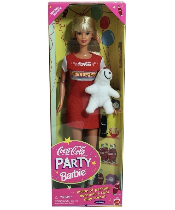 Vintage 1998 Coca-Cola Party Barbie Doll Special Edition Mattel #22964