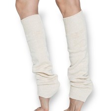 Lambswool Winter Leg Warmers Women Natural Wool Footless Thick Over Knee Long