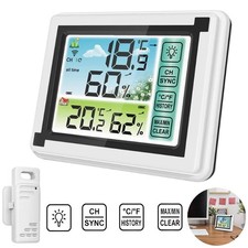 Wireless Temperature & Humidity Monitor – LCD Display Weather Station with Remot