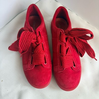 Jeffrey Campbell Aleta Red Suede Lace-Up Sneaker Women 