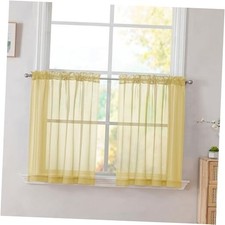 Tier Curtains for Kitchen 24 Inches Long 2 42"W x 24"L Pack of 2 Yellow