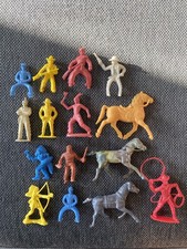 Vintage Plastic Cowboy Indian Horse Toy Figure Lot Marx Wells Tim-Mee MPC Soldie