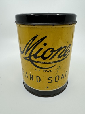 #ad Vintage Metal Gas Station Soap Can Mione Hand Soap Empty Tin 3lb Collingdale PA $24.26