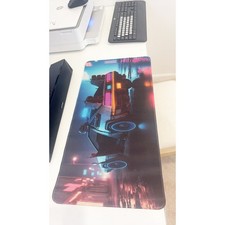 Retro Cyberpunk Style Car Large Gaming Mouse Pad 23.6"x11.5" Non-Slip Desk Mat